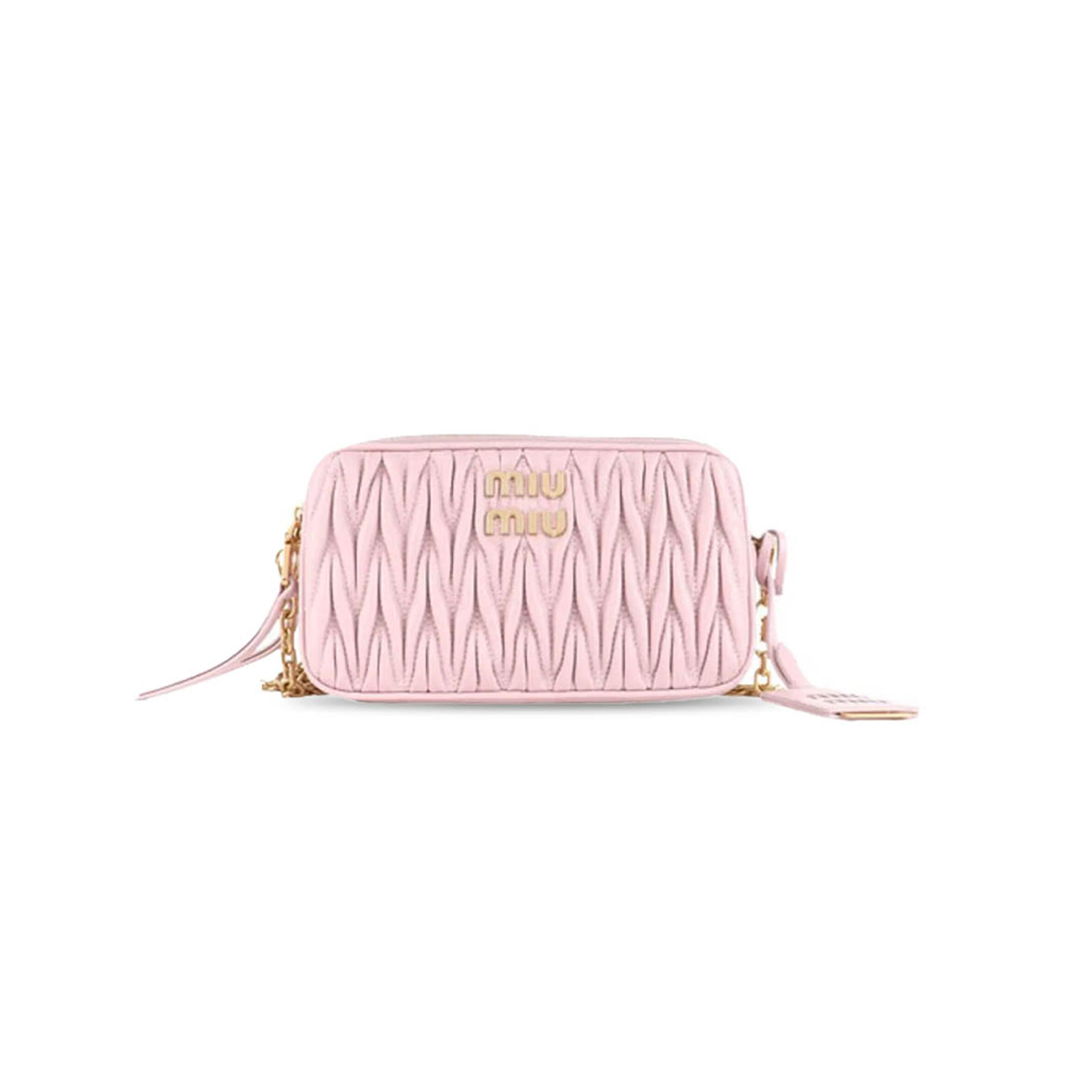 MIU MIU MATELASSE NAPPA LEATHER DOUBLE-LAYER CROSSBODY CAMERA BAG 5BP045 (18*10*5cm)